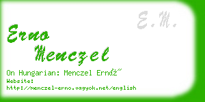 erno menczel business card